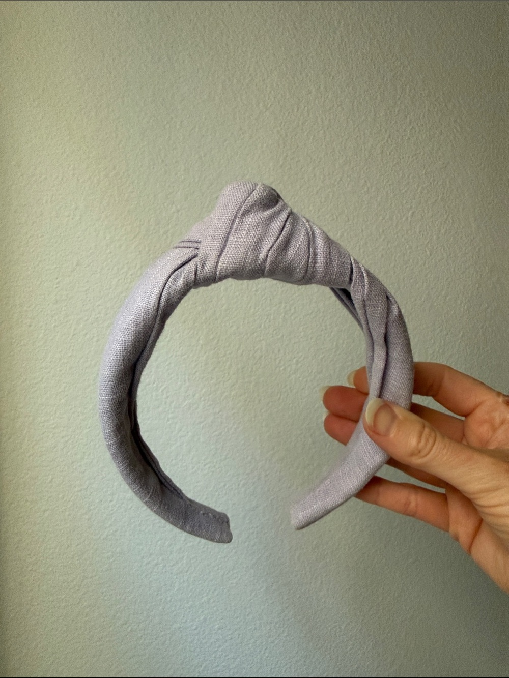 J. crew Lavender linen large turban knot headband